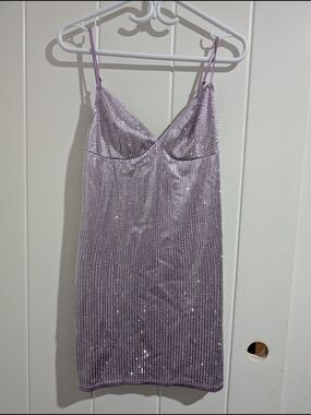 Bear Dance Lilac Sequin Mini Dress